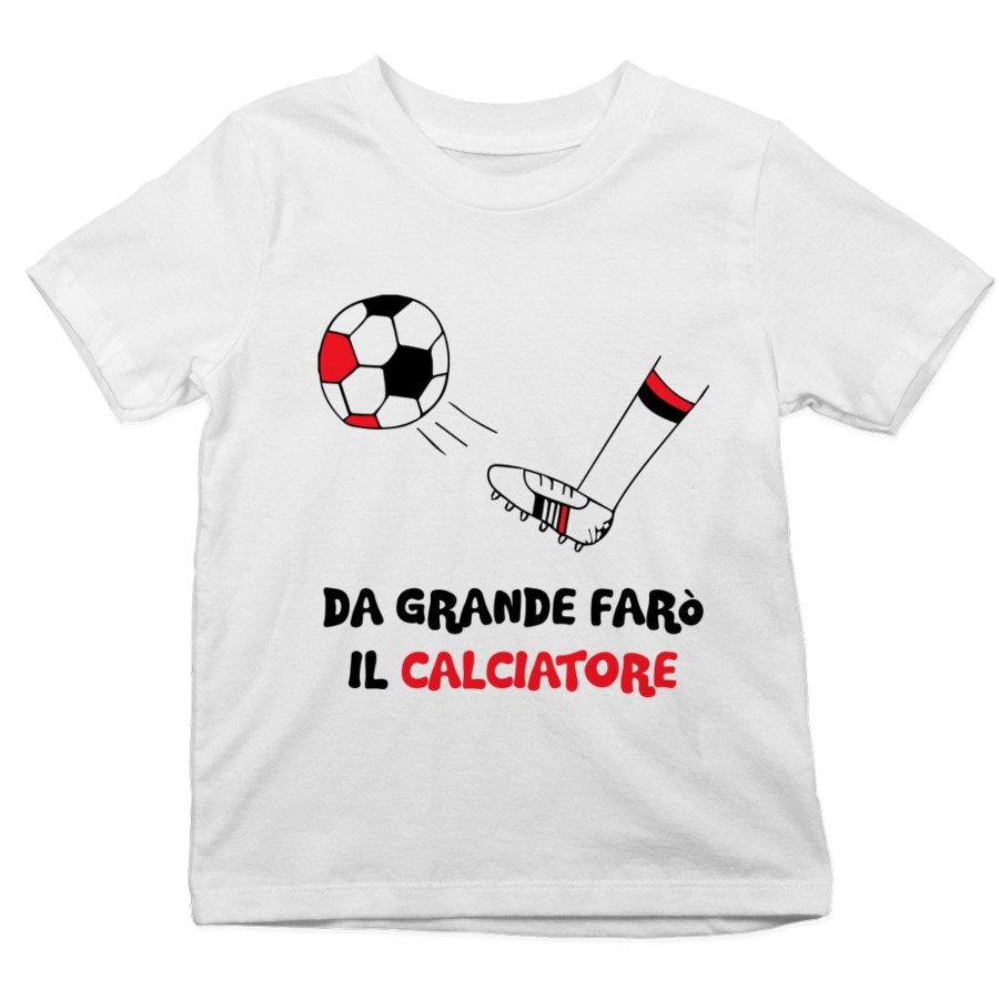 T-shirt bambino da grande farò il calciatore rosso nero Da grande farò