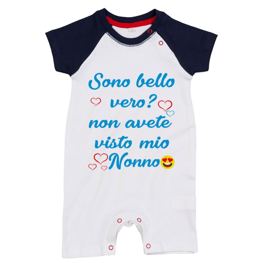 Pagliaccetto personalizzabile con nome sono bello vero? non avete visto mio nonno i miei nonni Per i nonni