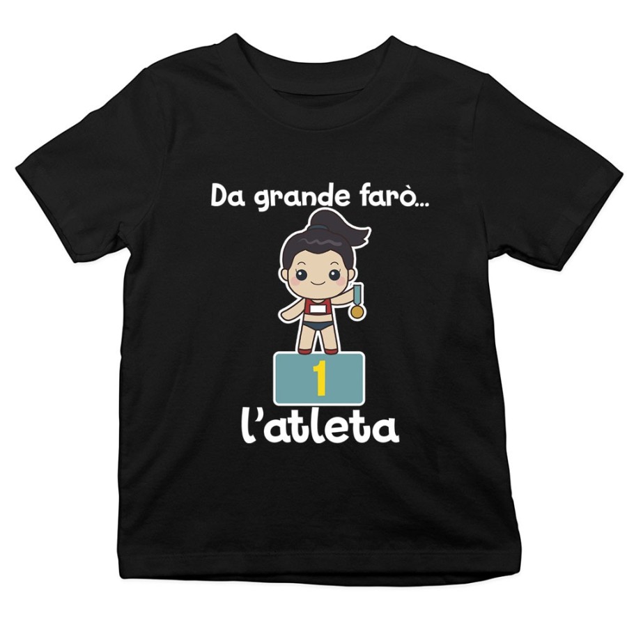 T-shirt bambino da grande farò l'atleta Da grande farò