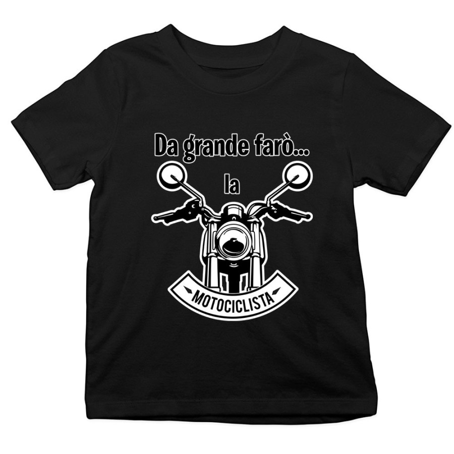 T-shirt bambino da grande farò il motociclista Da grande farò