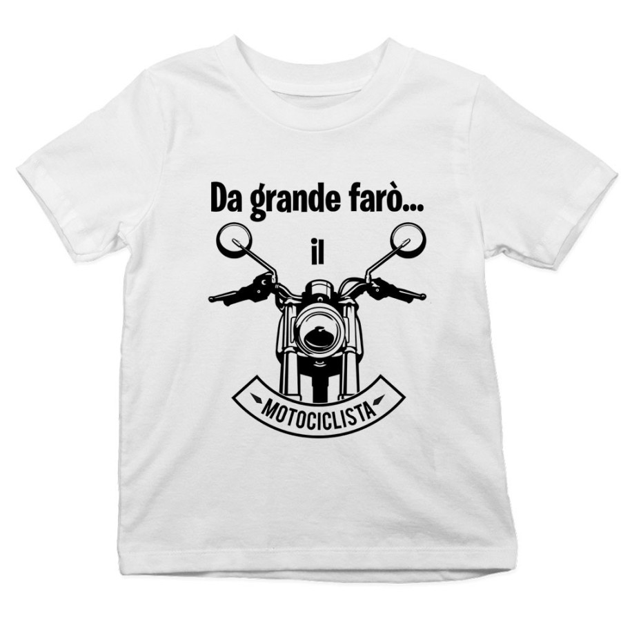 T-shirt bambino da grande farò il motociclista Da grande farò