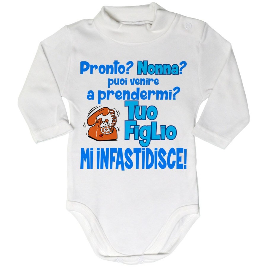 Body lupetto neonato pronto nonna nonno? puoi venire a prendermi? tua figlio mi infastidisce Per i nonni