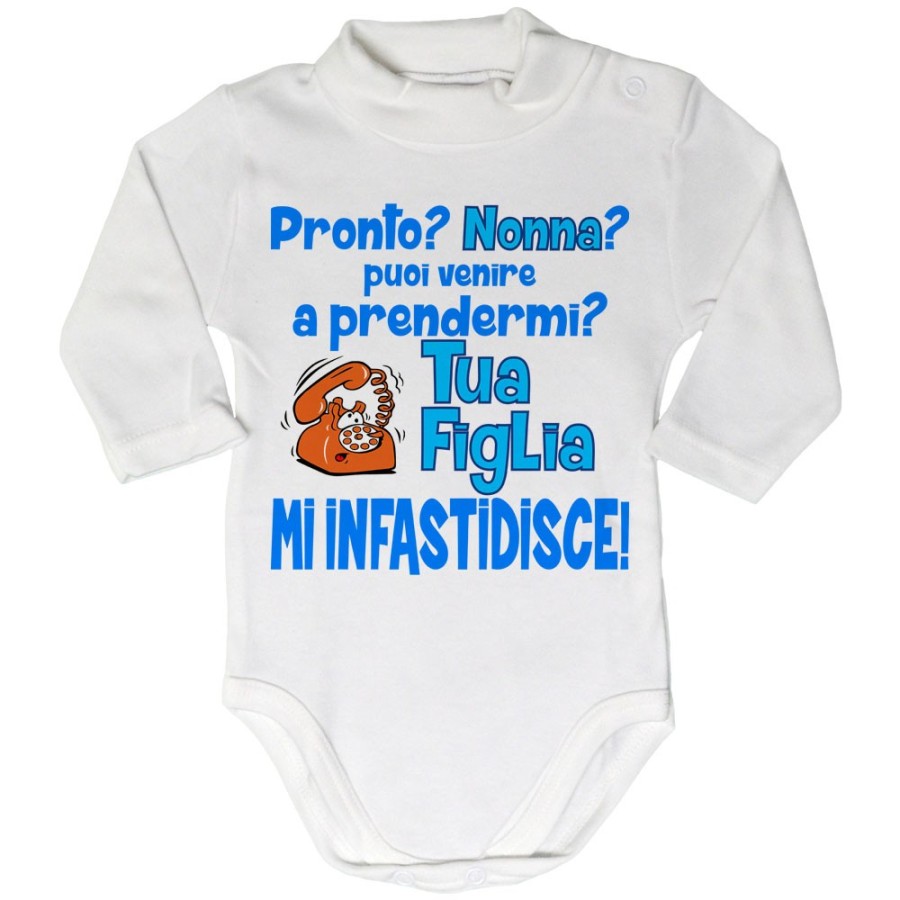 Body lupetto neonato pronto nonno nonna? puoi venire a prendermi? tua figlia mi infastidisce Per i nonni