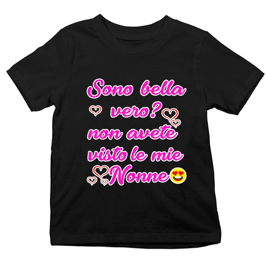 T-shirt bambino personalizzabile con nome sono bello vero? non avete visto mio nonno i miei nonni Per i nonni