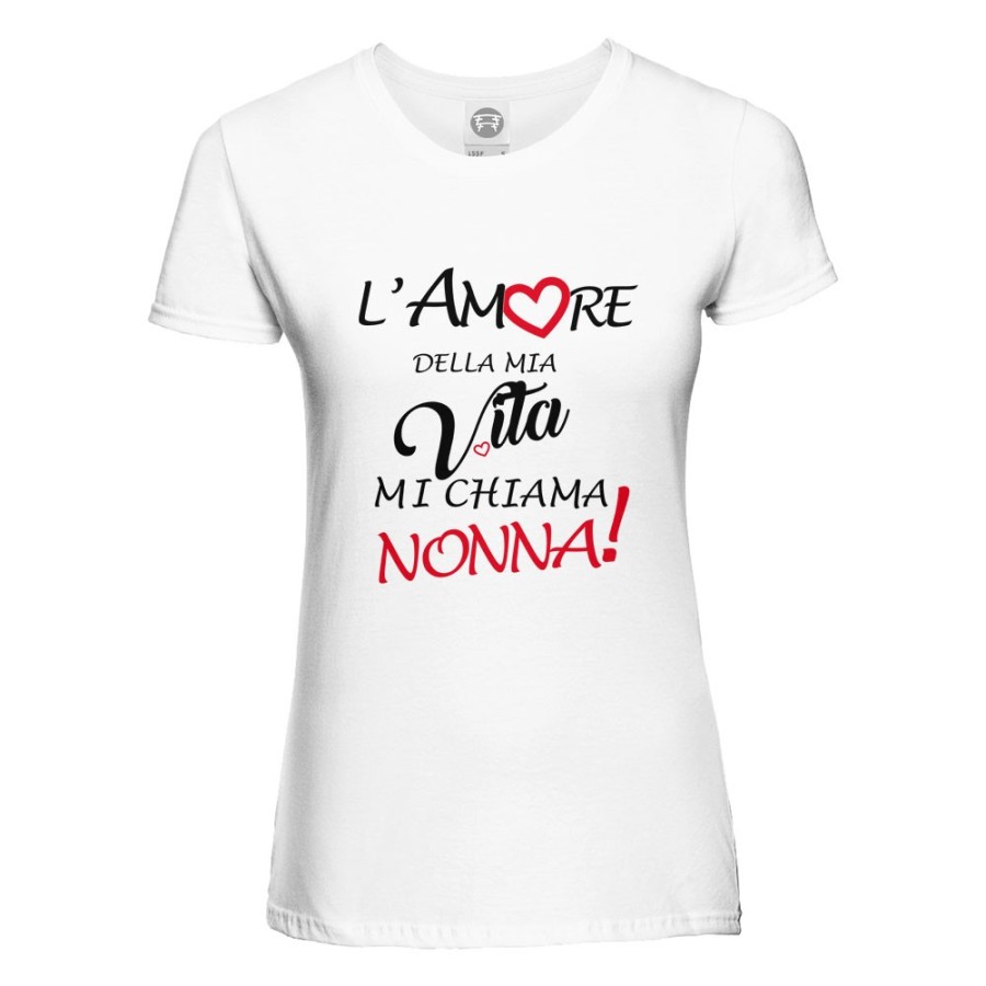 T-shirt donna l'amore della mia vita mi chiama nonna Per i nonni