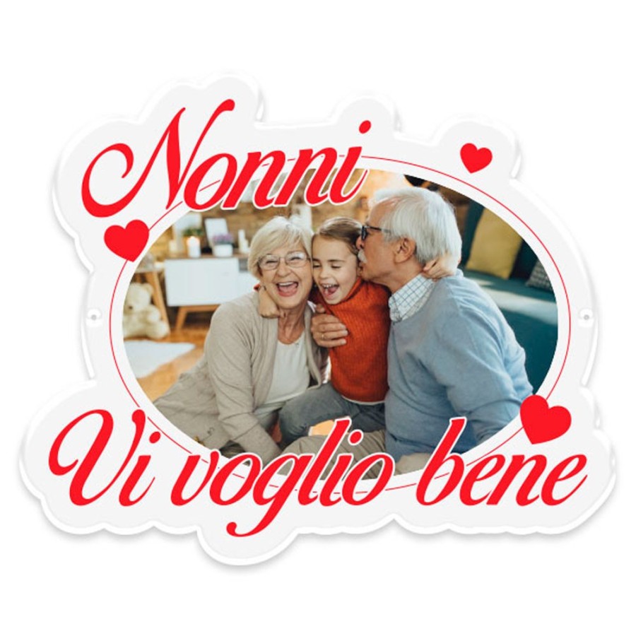 Decorazione da parete personalizzata con foto nonni vi voglio bene Per i nonni