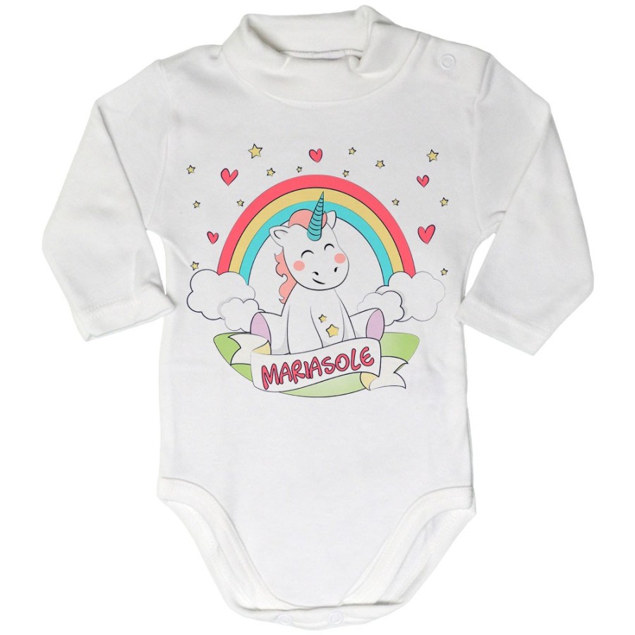 Body lupetto neonato personalizzato con nome piccolo unicorno Unicorni