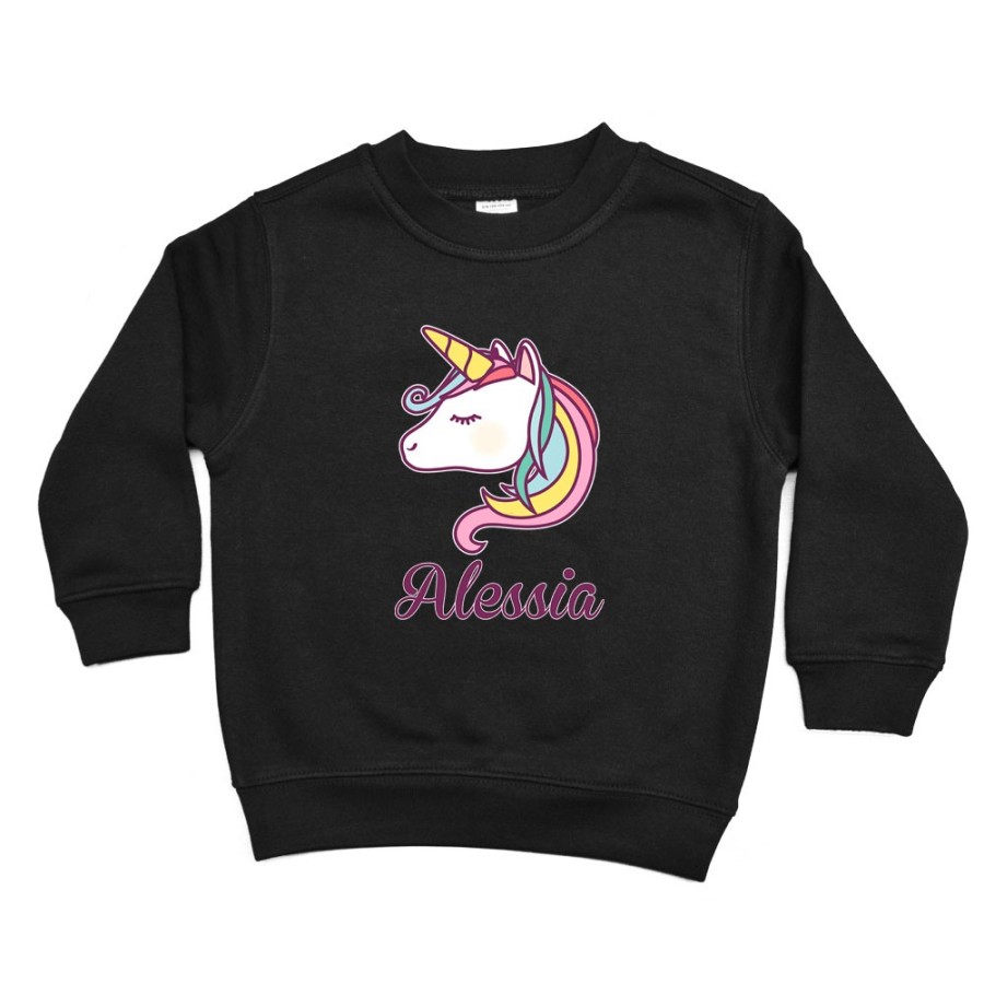 Felpa bambino personalizzata con nome unicorno magico Unicorni