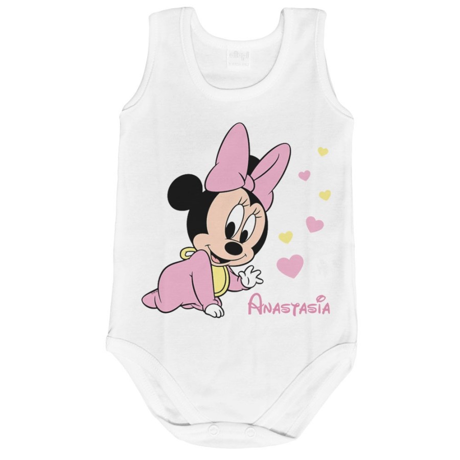 Body neonata personalizzato con nome baby minnie Cartoon