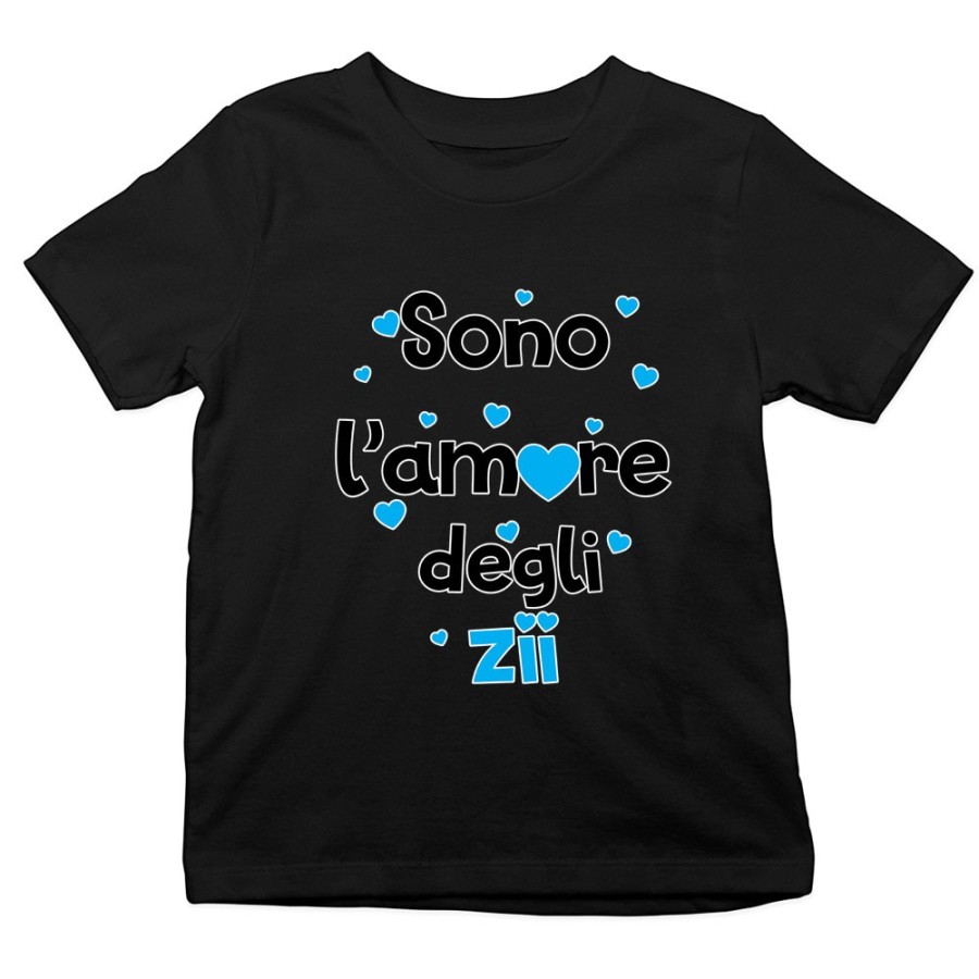 T-shirt bambino sono amore dello zio degli zii  cuoricini Per gli zii