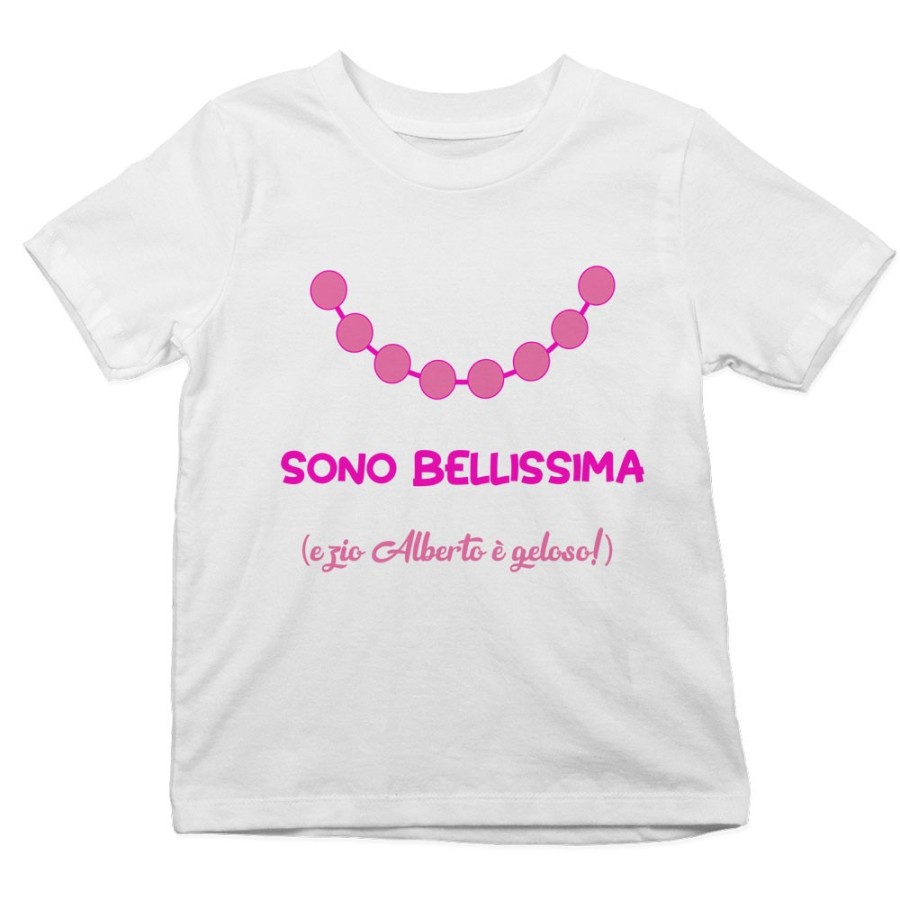 T-shirt bambina personalizzata  nome sono bellissima e zio è geloso Per gli zii