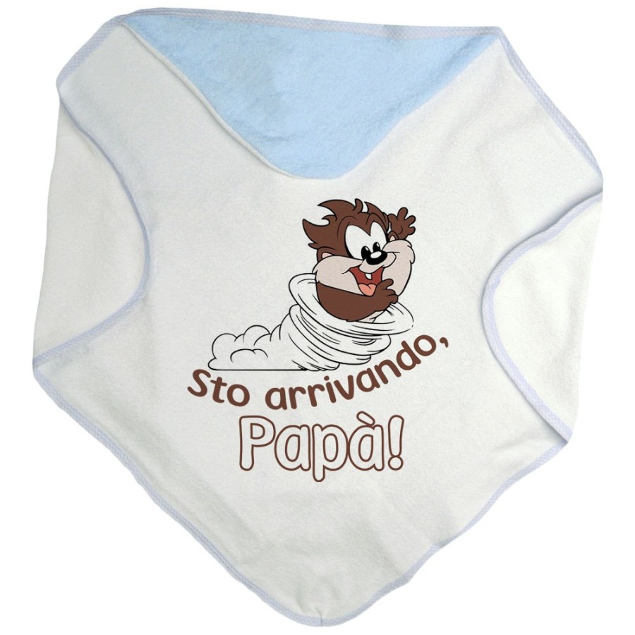 Accappatoio neonato baby taz sto arrivando papà Cartoon