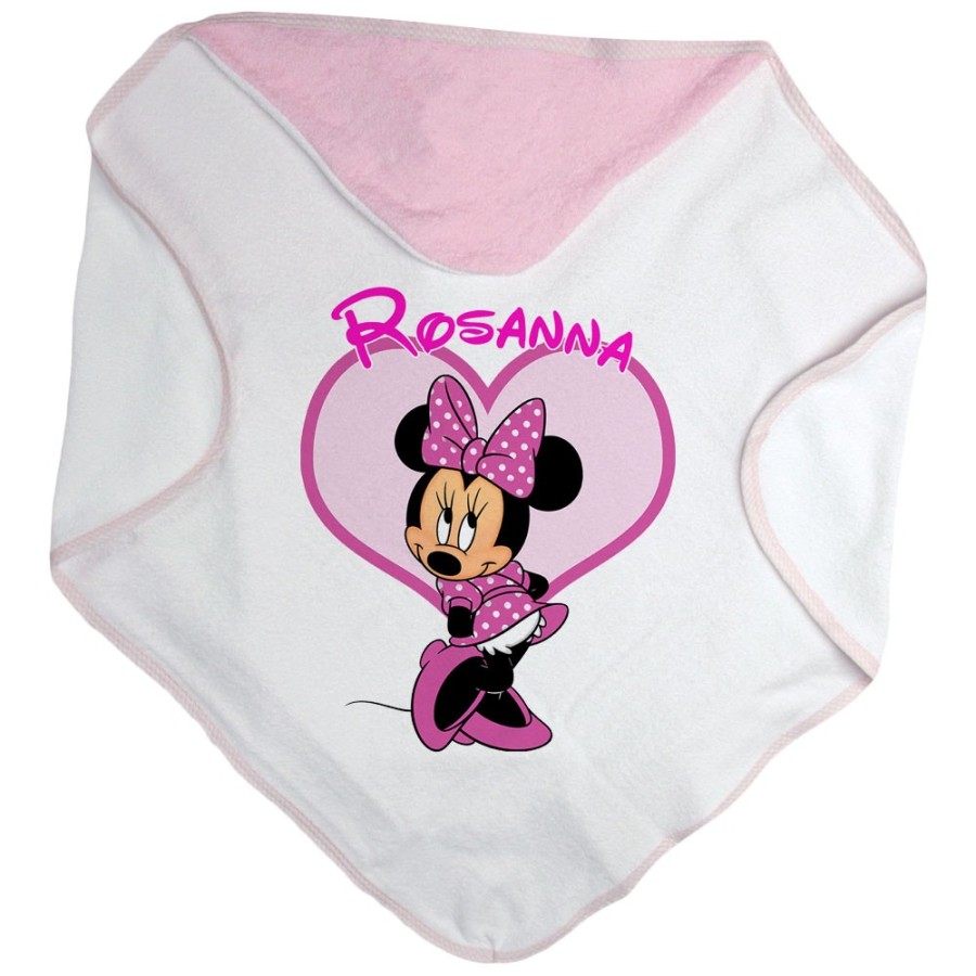 Accappatoio neonata personalizzato con nome minnie Cartoon