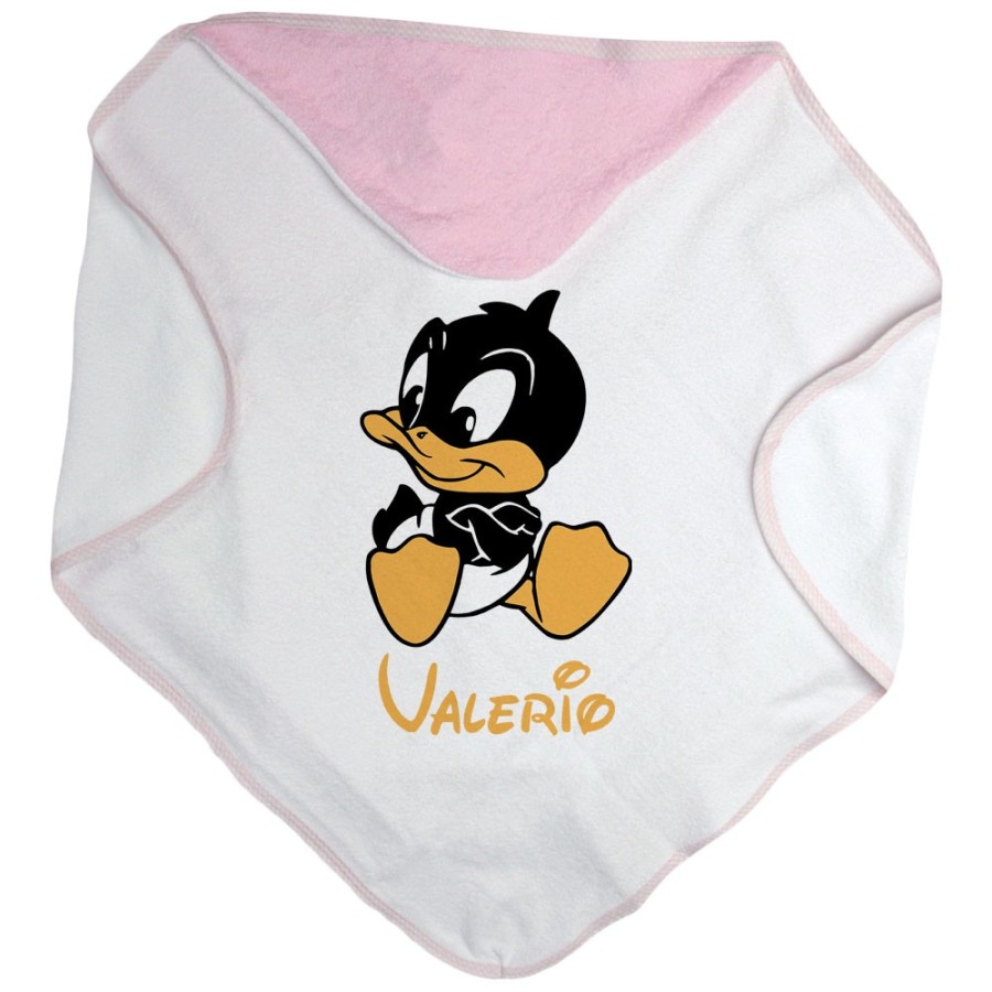 Accappatoio neonato personalizzato con nome baby duffy Cartoon