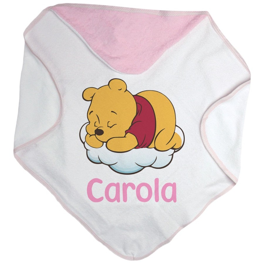 Accappatoio neonato personalizzato con nome sleeping winnie Cartoon