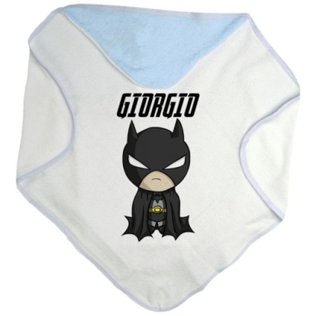 Accappatoio neonato personalizzato con nome baby batman Cartoon