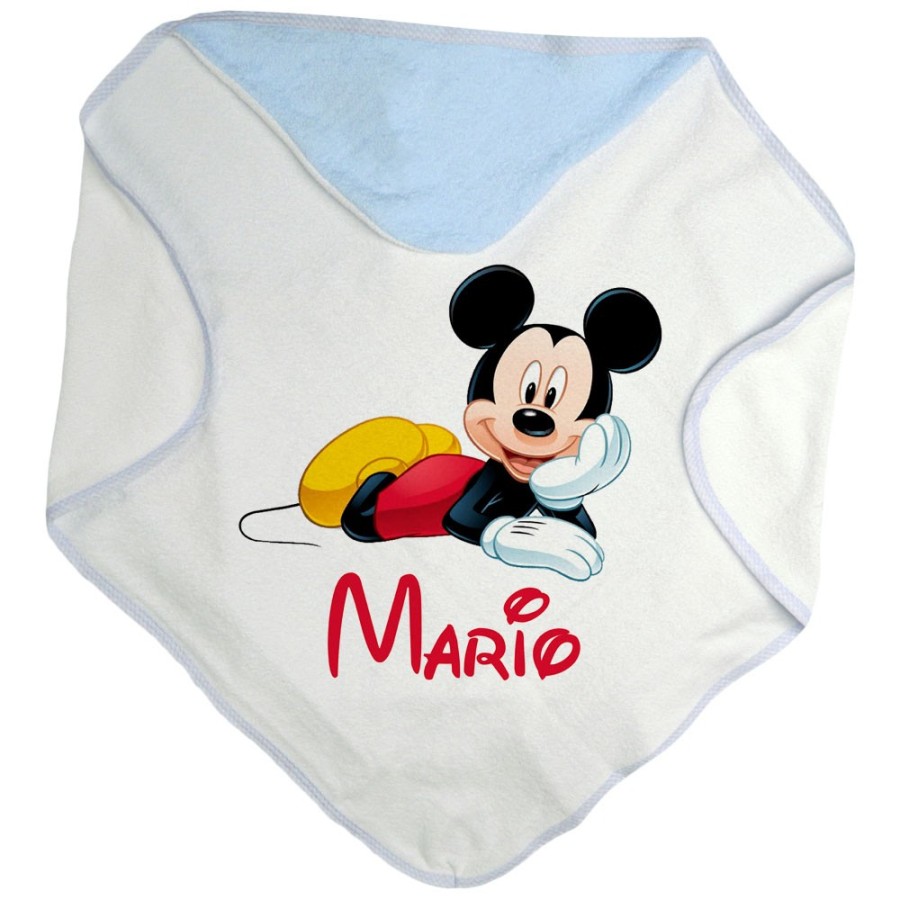 Accappatoio neonato personalizzato con nome mouse Cartoon