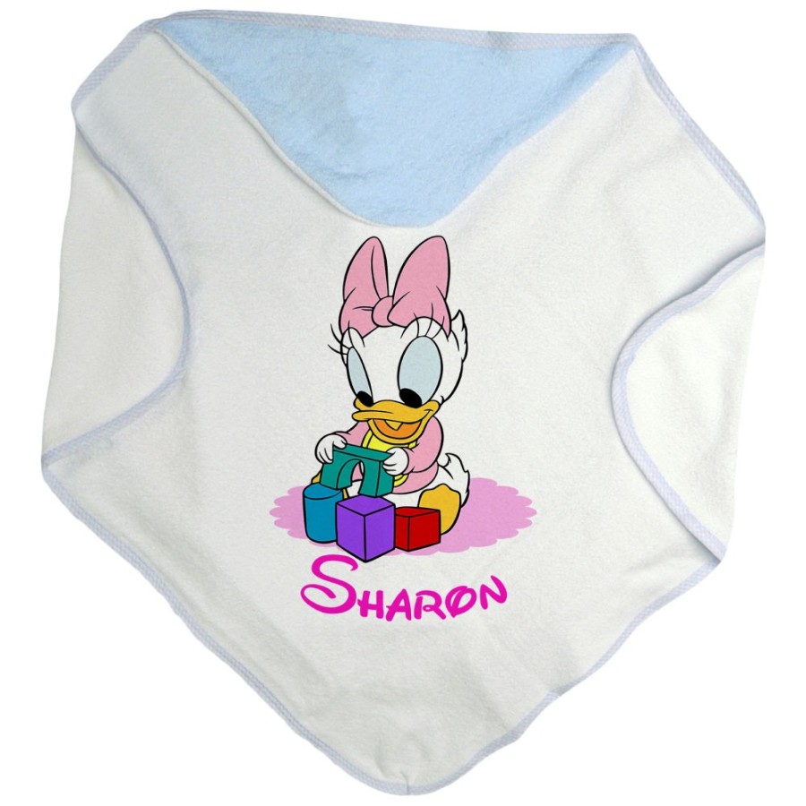 Accappatoio neonata personalizzato con nome baby paperina Cartoon