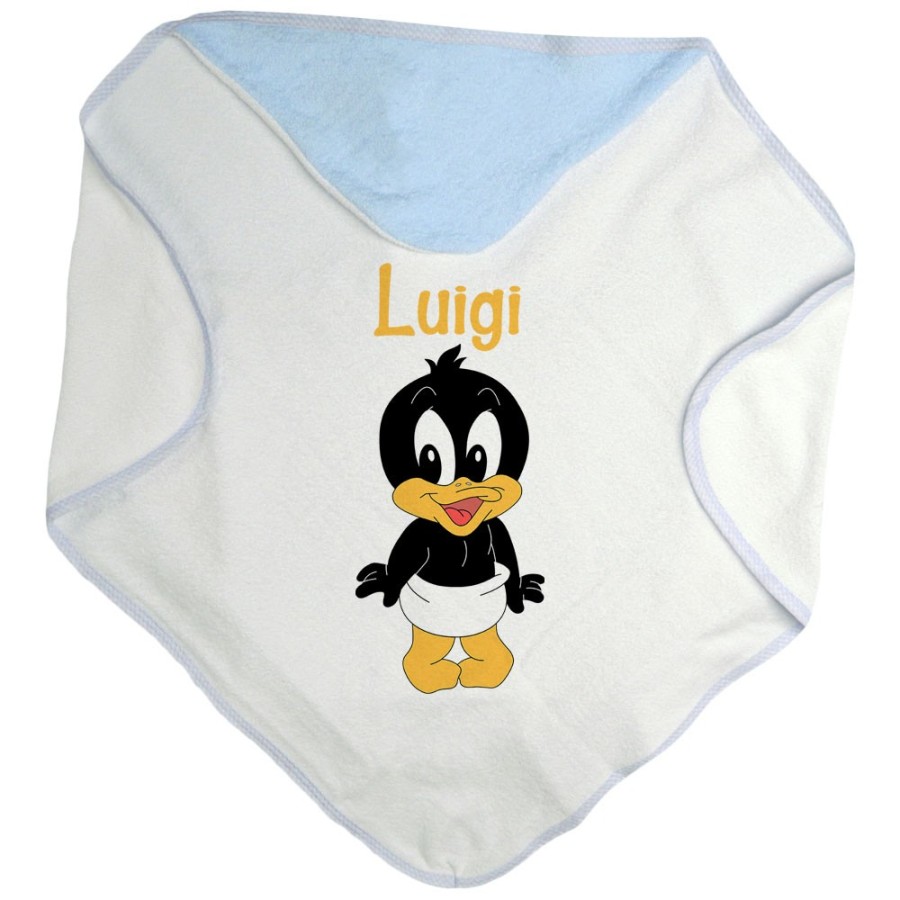 Accappatoio neonato personalizzato con nome baby duffy Cartoon