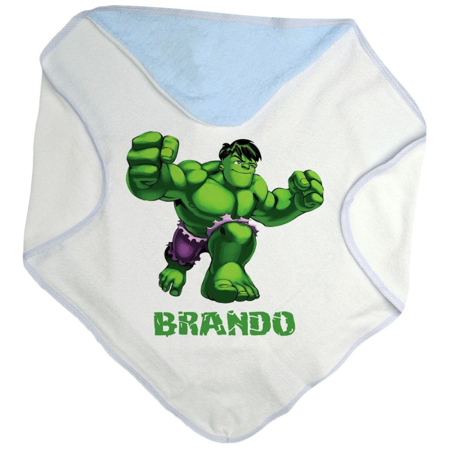 Accappatoio neonato personalizzato con nome hulk Cartoon