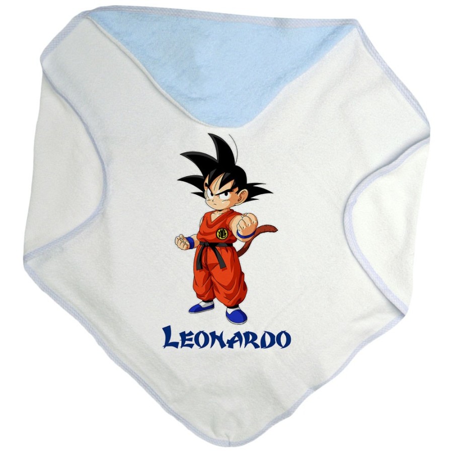 Accappatoio neonato personalizzato con nome goku Cartoon