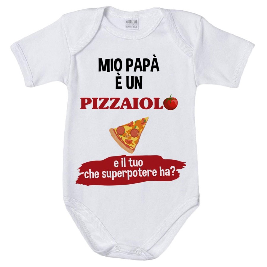 Body neonato il mio papà la mia mamma è un pizzaiolo una pizzaiola e il tuo la tua che superpotere ha