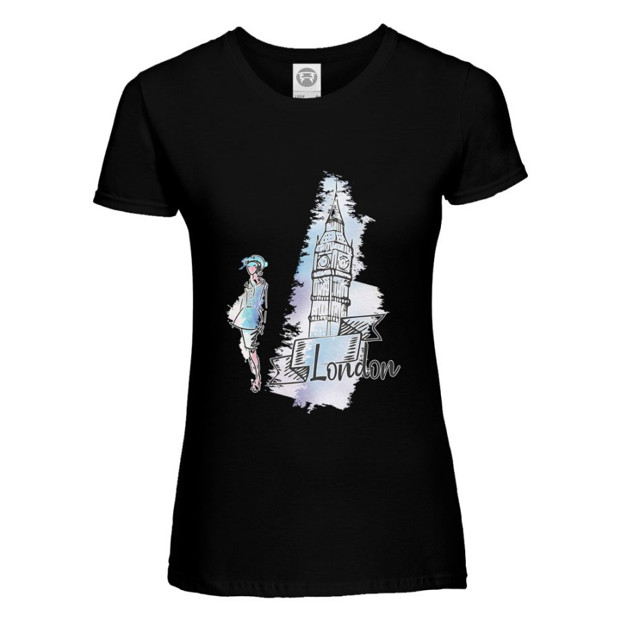 T-shirt donna london watercolor stilizzata City