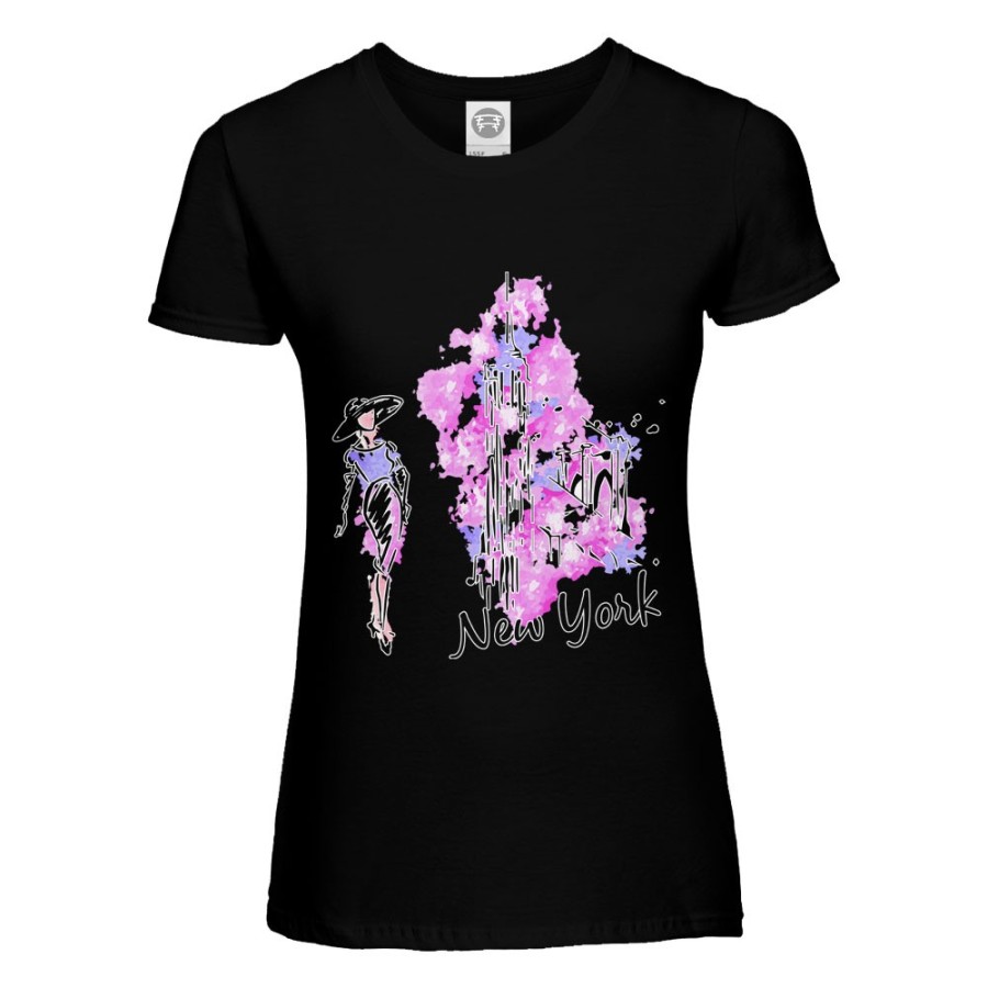 Maglia donna new york watercolor stilizzata City