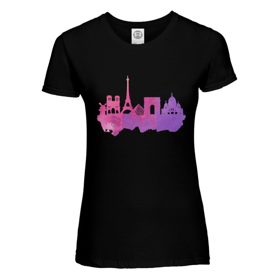 T-shirt donna parigi watercolor City