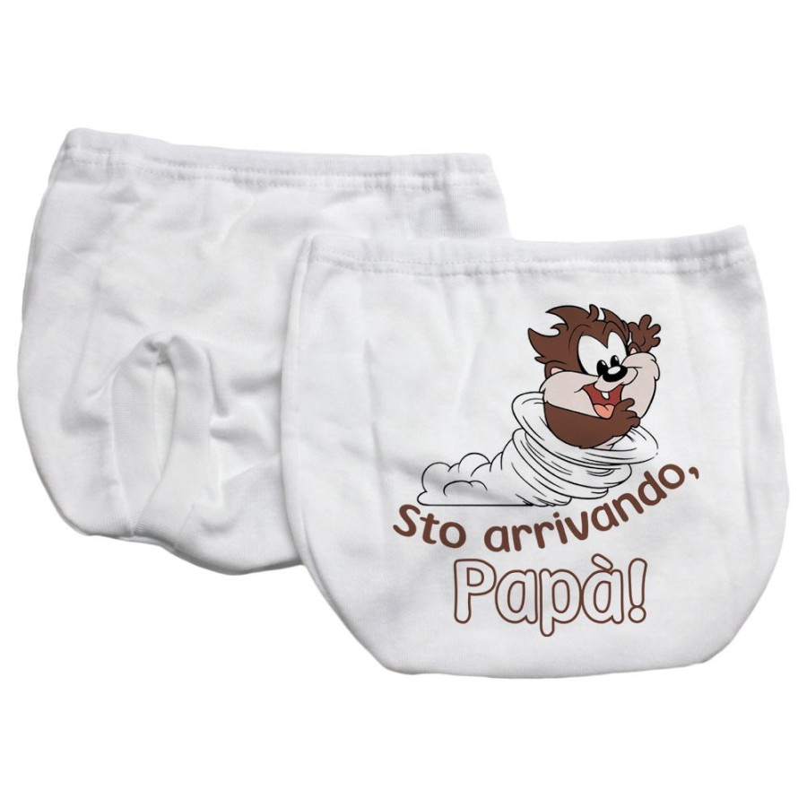 Mutandina copri-pannolino neonato baby taz sto arrivando papà Cartoon