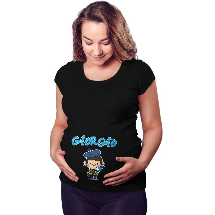 Maglia premaman personalizzata con nome piccolo artista Divertenti