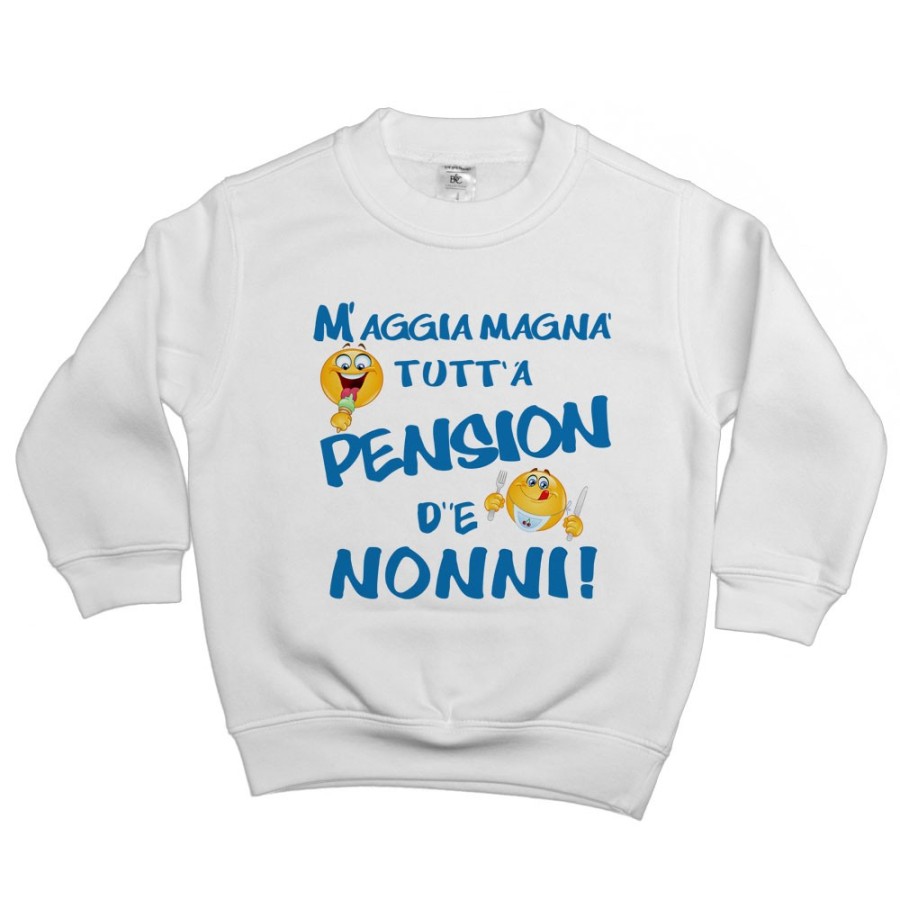 Felpa bambino mi devo mangiare tutta la pensione del nonnodei nonni Per i nonni