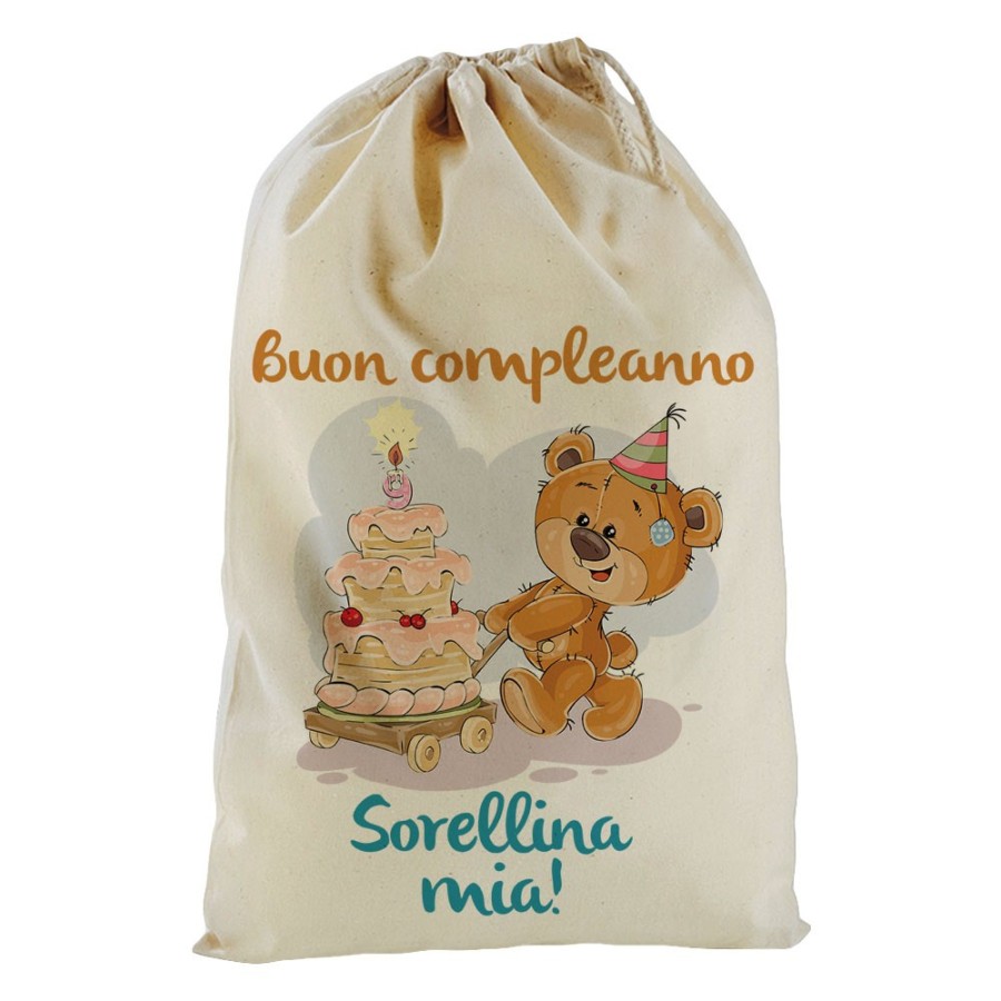 Sacchetto nascita bimbo buon compleanno sorellina mia Compleanno