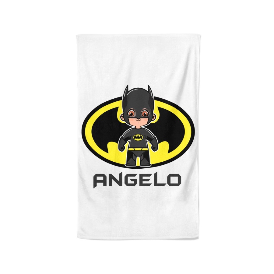 Asciugamani personalizzato con nome baby batman Cartoon