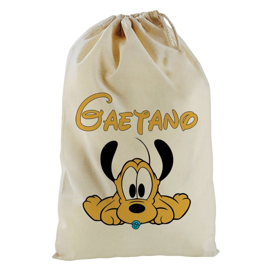 Sacchetto nascita bimbo personalizzato con nome baby pluto Cartoon