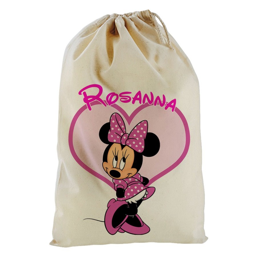 Sacchetto nascita bimba personalizzato con nome minnie Cartoon