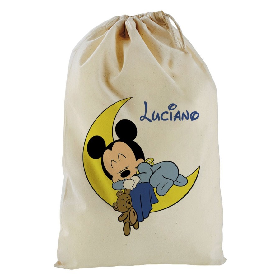 Sacchetto nascita bimbo personalizzato con nome topolino sleeping Cartoon