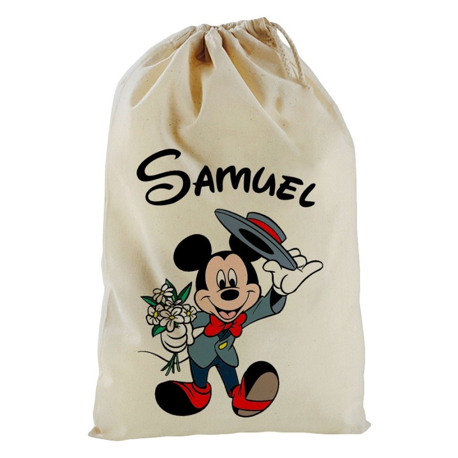 Sacchetto nascita bimbo personalizzato con nome topolino gentleman Cartoon