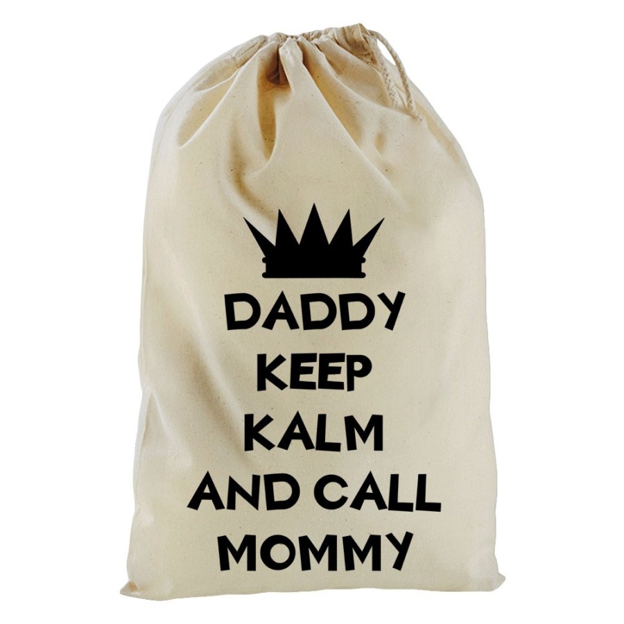 Sacchetto nascita bimbo daddy keep calm and call mommy Per il papà