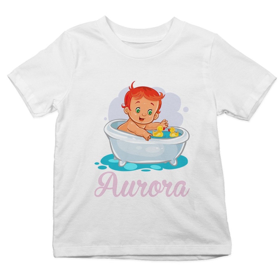 T-shirt bambina personalizzata con nome bimba con paperelle Divertenti