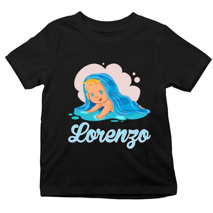 T-shirt bambino personalizzata con nome bimbo con asciugamano Divertenti