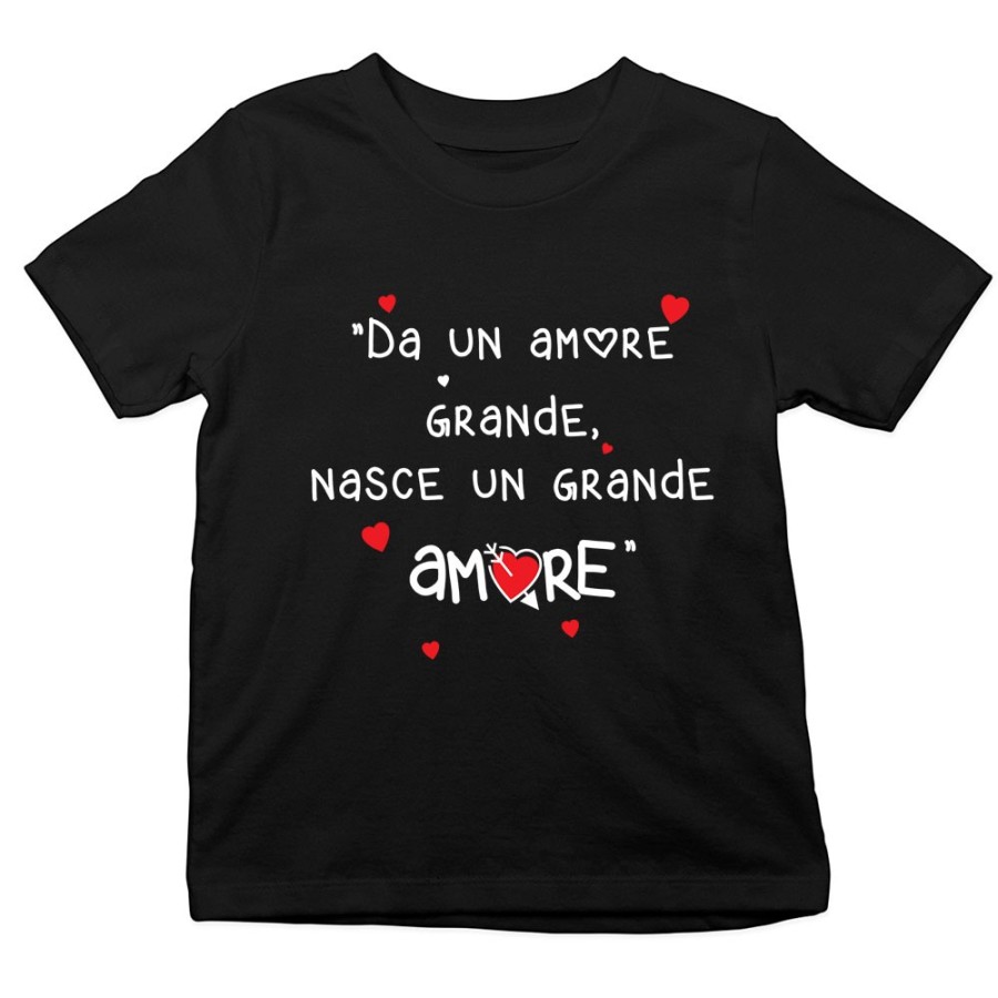 T-shirt bambino da un amore grande nasce un grande amore Divertenti