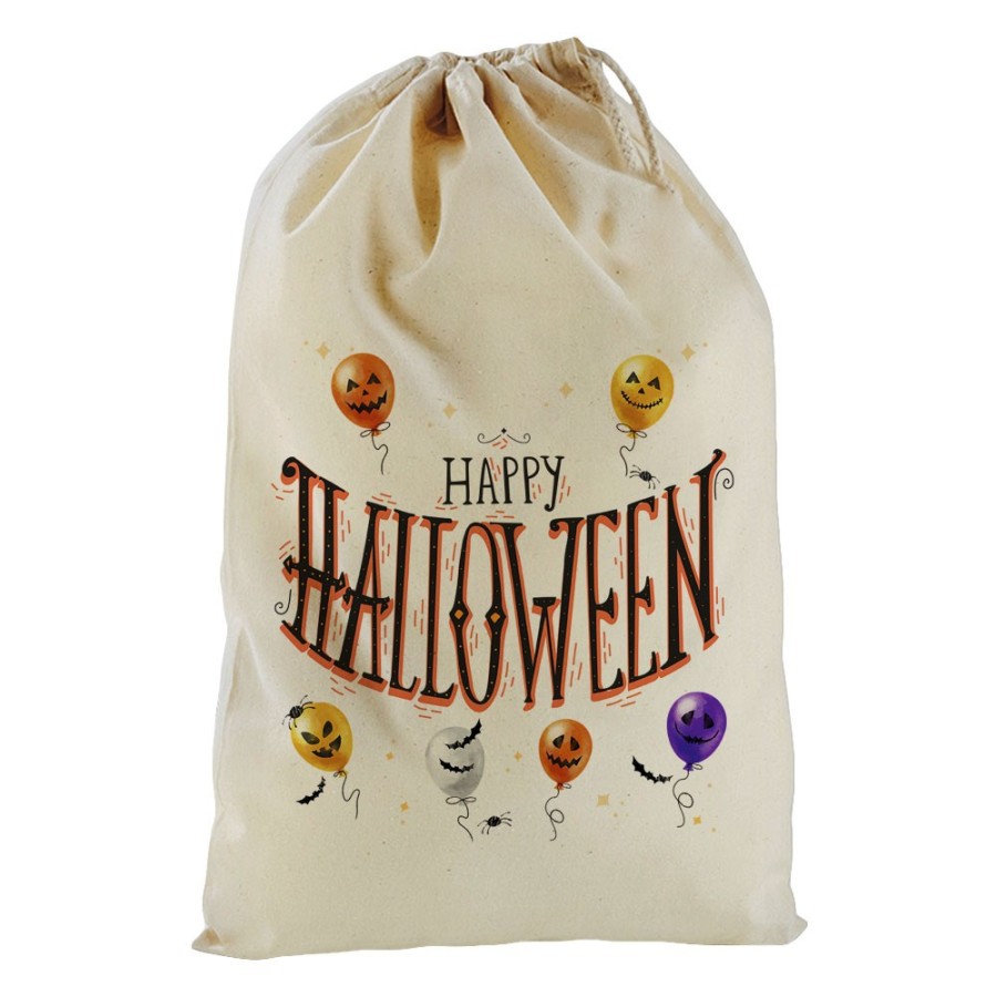 Sacchetto happy halloween con palloncini terrificanti watercolor Halloween