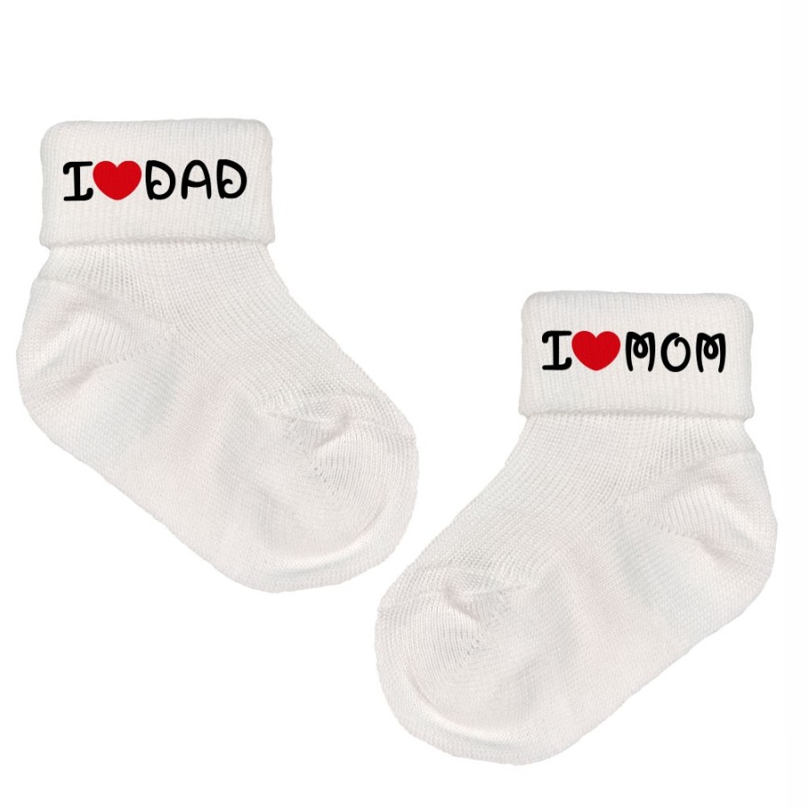 Calzini neonato i love mom i love dad Per la famiglia