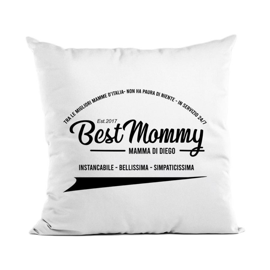 Cuscino personalizzato con nome del bambino e data best mommy Per la mamma