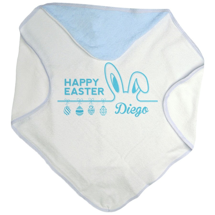 Accappatoio neonato personalizzato con nome happy easter Pasqua