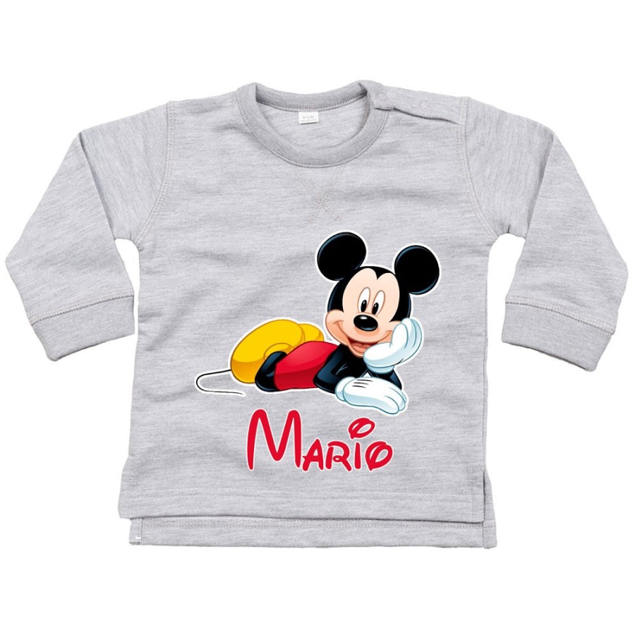 Felpa neonato personalizzata con nome mouse Cartoon