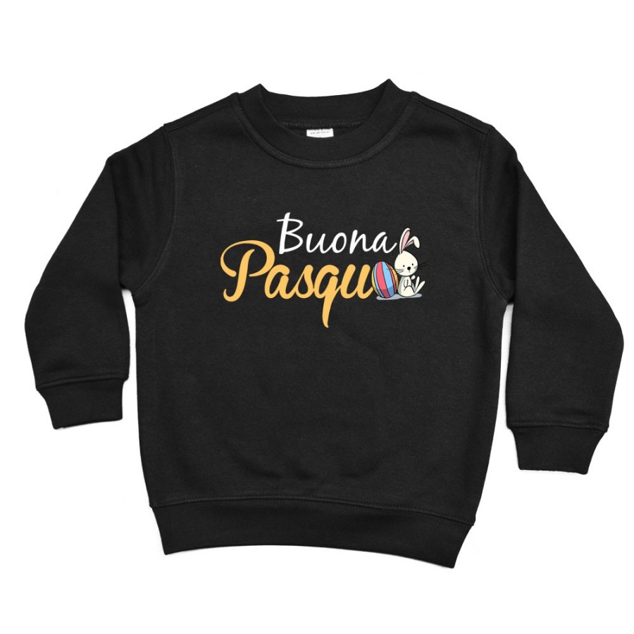 Felpa bambino buona pasqua coniglietto seduto Pasqua