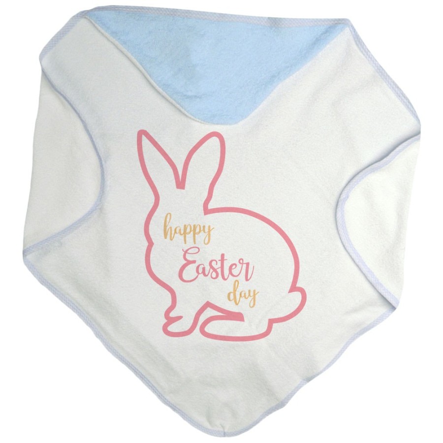 Accappatoio neonato happy easter day coniglietto stilizzato Pasqua