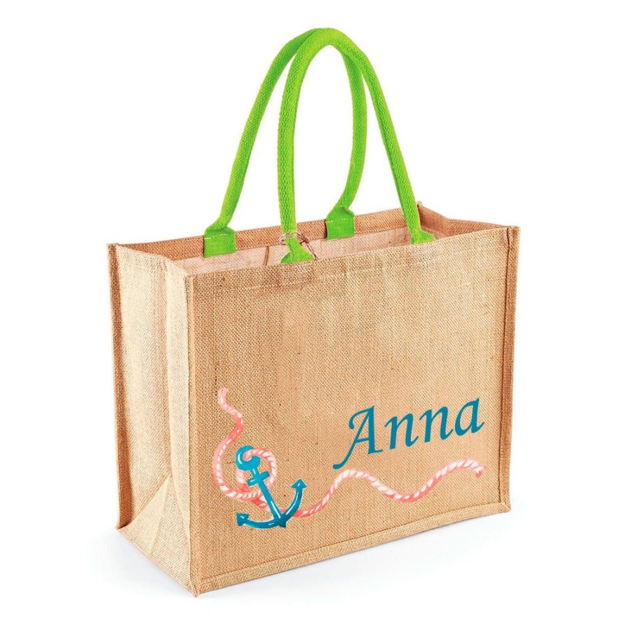 Borsa mare ancora watercolor personalizzata con nome Summer